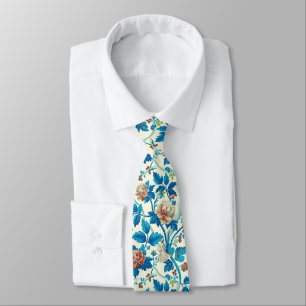 Colourful Chinoiserie Traditional Floral Pattern Tie