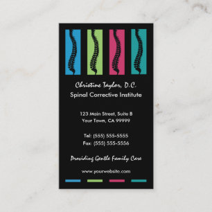 Colourful Chiropractic Business Cards
