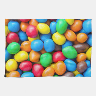 Colourful Chocolate Coated Sweets Tea Towel