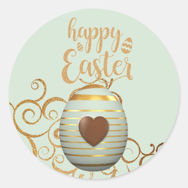 Colourful Chocolate Easter Egg Classic Round Sticker (Front)