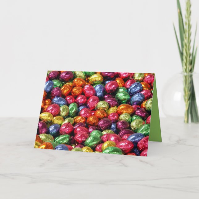 Colourful Chocolate Easter Eggs Card (Front)