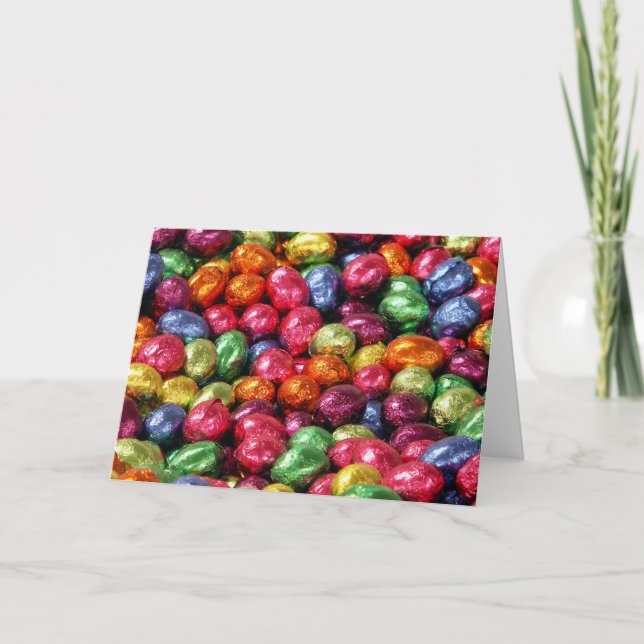 Colourful Chocolate Easter Eggs Card (Front)