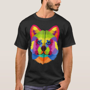 Colourful chowchow cute Dog's head Artistic Geomet T-Shirt