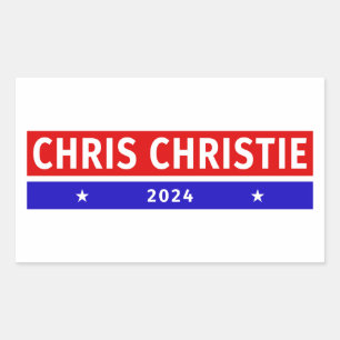 Colourful Chris Christie 2024 Election Vote Rectangular Sticker