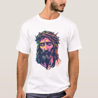 Colourful Christ: Jesus with Crown of Thorns Tee