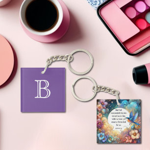 Colourful Christian Bible Verse Monogram Key Ring