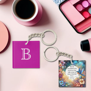 Colourful Christian Romans Bible Verse Monogram Key Ring