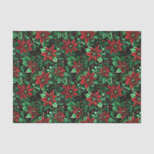 Colourful Christmas Abstract Whimsical Poinsettia Tissue Paper