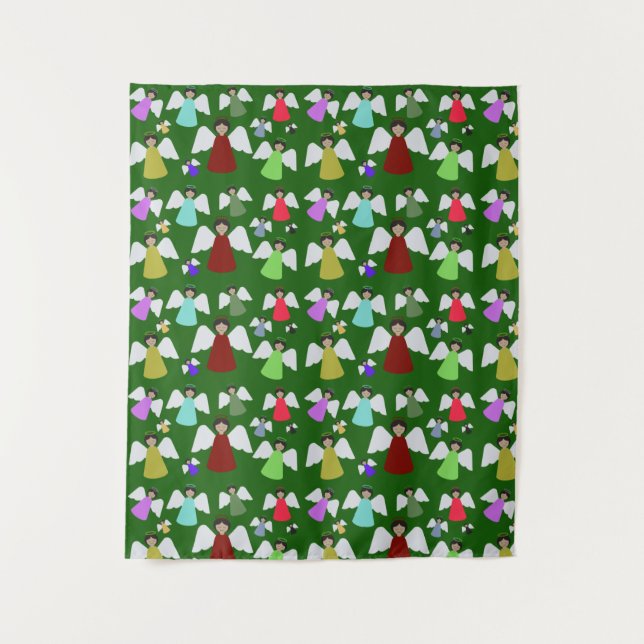 Colourful Christmas Angels Pattern Tapestry (Front)