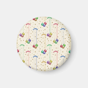 Colourful Christmas balls,gold stars Magnet