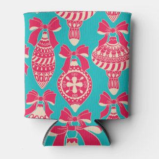 Colourful Christmas balls: vintage pattern. Can Cooler