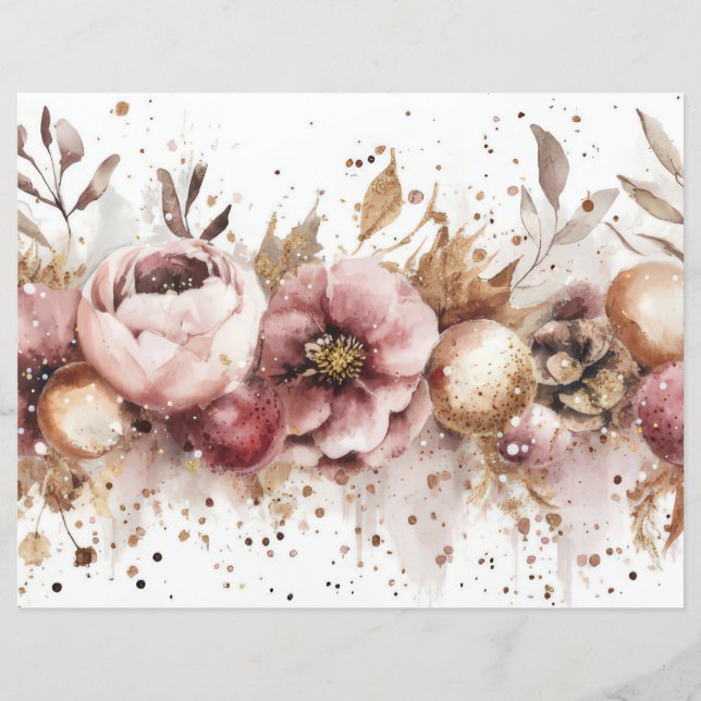 Colourful Christmas Baubles and Flowers (Front)