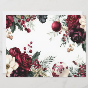 Colourful Christmas Baubles and Flowers