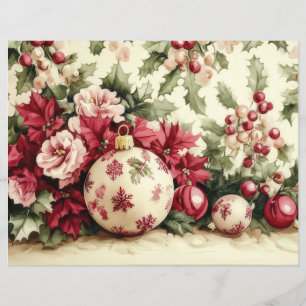 Colourful Christmas Baubles and Flowers 