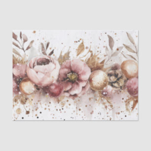 colourful christmas baubles and flowers tissue paper