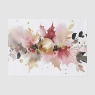 colourful christmas Baubles and Flowers Tissue Paper