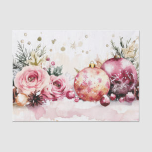 colourful christmas Baubles and Flowers Tissue Paper