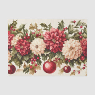 colourful christmas Baubles and Flowers Tissue Paper