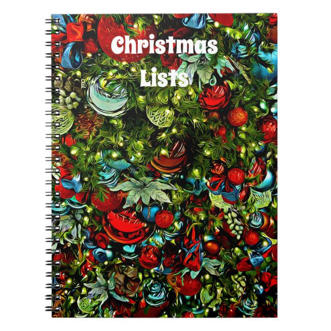 Colourful Christmas Bling Ornaments Journal (Front)