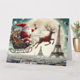 Colourful Christmas Card in a Parisian setting