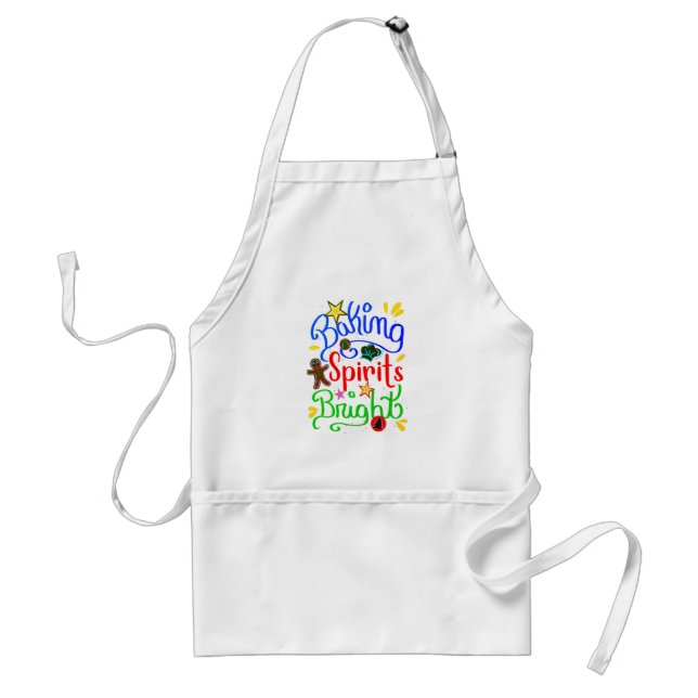 Colourful Christmas Design, Baking Spirits Bright Standard Apron (Front)
