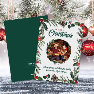 Colourful Christmas Family Photos Holiday Card