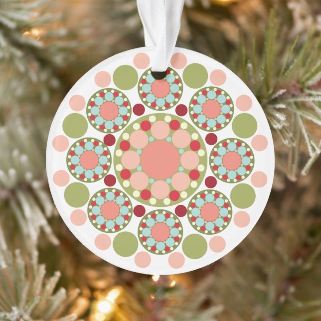 Colourful Christmas Festive Flower Holiday Photo Ornament (Tree)