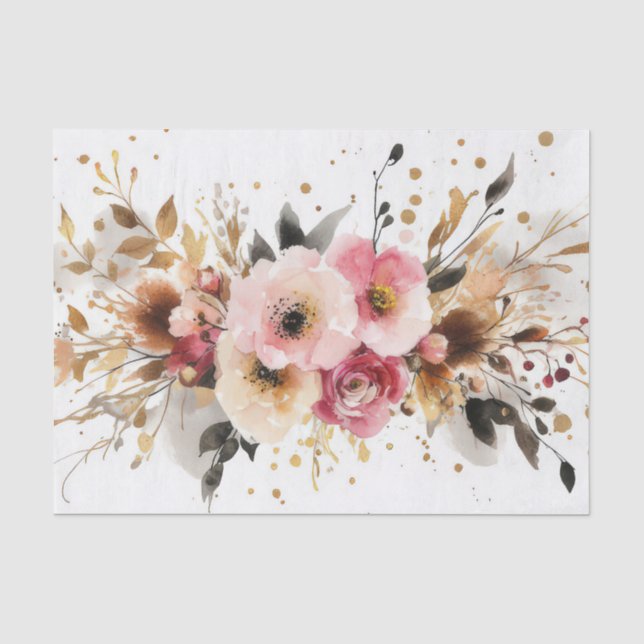 colourful christmas Flowers  Tissue Paper (Front)
