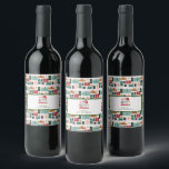 Colourful Christmas Gift Box Patterns Wine Label<br><div class="desc">Festive and fun gift box Christmas presents pattern wrapped in holiday colours of red,  green,  navy,  gold,  and more.  Easily customise with name to make them your own.</div>