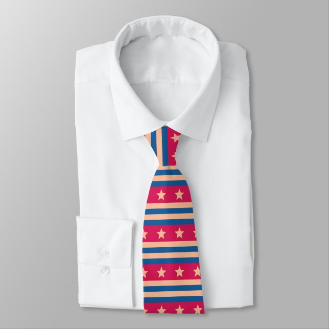 Colourful Christmas Gift Ideas Modern Geometric  Tie (Tied)
