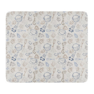 Colourful christmas Gingerbread Man and santa Cutting Board