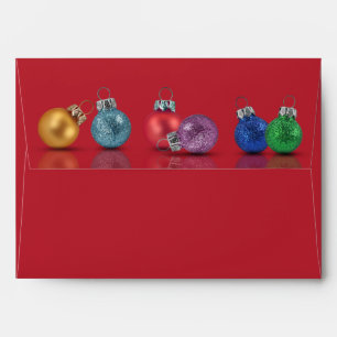 Colourful Christmas Glitter Ornaments Envelopes