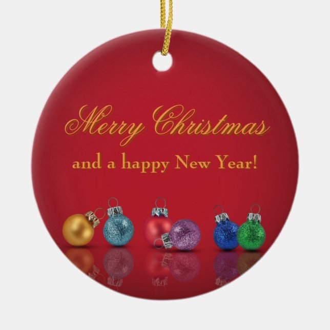 Colourful Christmas Glitter Ornaments - Ornament (Front)