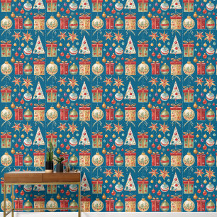 Colourful Christmas Holiday Decorations Festive Wallpaper