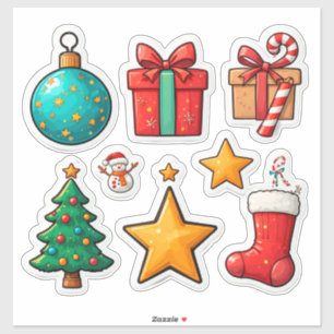 🎄 Colourful Christmas Holiday Elements Set ✨