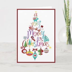 Colourful Christmas Holiday Tree Greeting Card