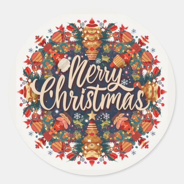 Colourful Christmas Image DecalVibrant Christmas S Classic Round Sticker (Front)