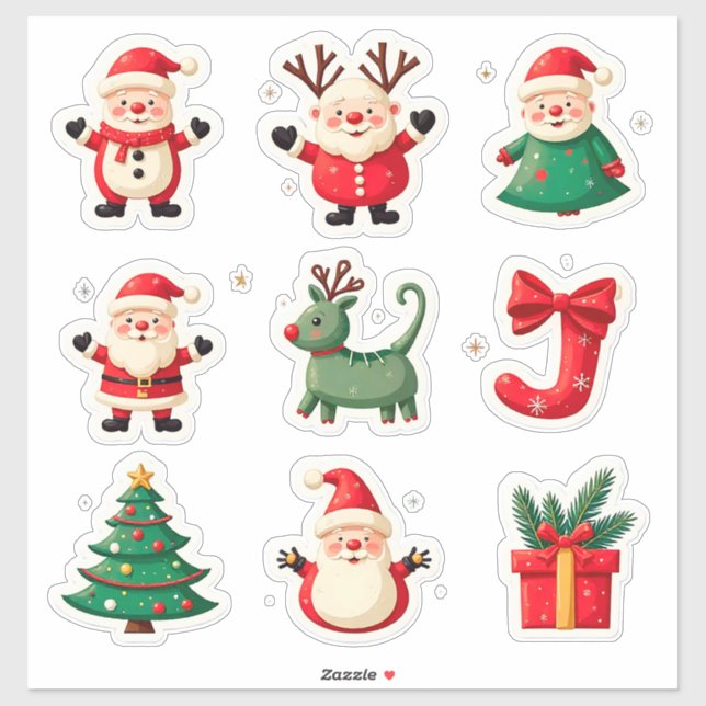 🎄 Colourful Christmas Joy Sticker Set Home Style  (Sheet)