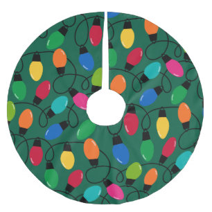 Colourful Christmas Lights Brushed Polyester Tree Skirt