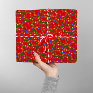  Colourful Christmas Lights Cute Fun Modern Patter Wrapping Paper