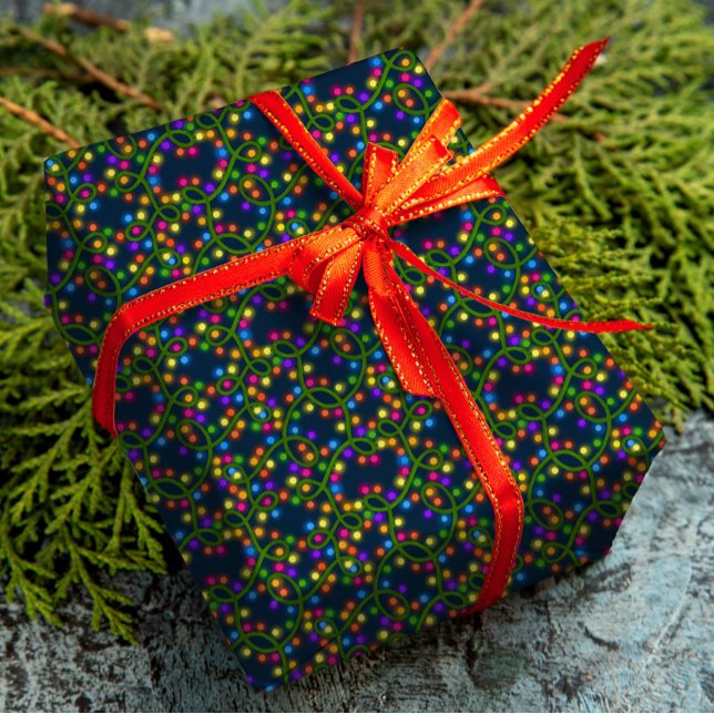  Colourful Christmas Lights Cute Fun Modern Patter Wrapping Paper (Creator Uploaded)