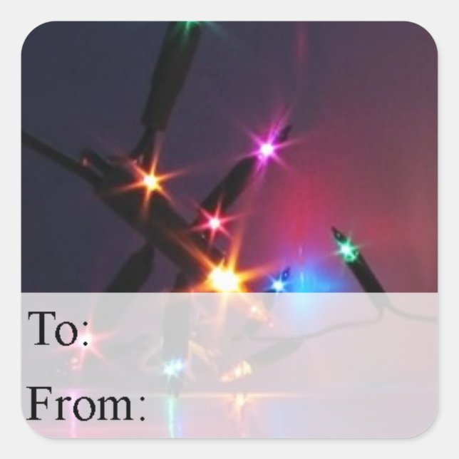 Colourful Christmas Lights Gift Tag (Front)