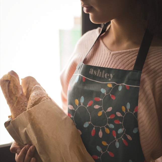 Colourful Christmas Lights | Personalised Holiday Apron (Creator Uploaded)