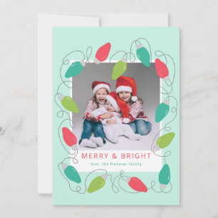 Colourful Christmas Lights Photo Card