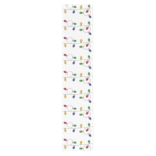 Colourful Christmas Lights Table Runner (Front)