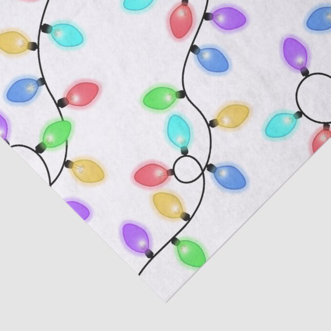 Colourful Christmas Lights  Tissue Paper (Detail)