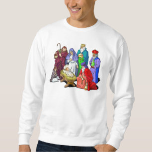 Colourful Christmas Nativity Scene Sweatshirt