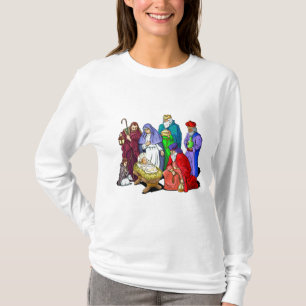 Colourful Christmas Nativity Scene T-Shirt