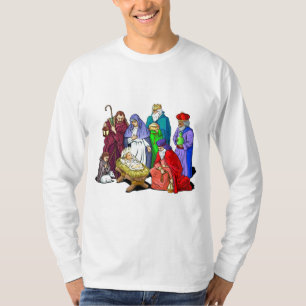 Colourful Christmas Nativity Scene T-Shirt