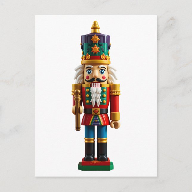 Colourful Christmas Nutcracker Toy Postcard (Front)